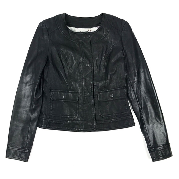 KUT from the Kloth Leather Blazer Jacket Sz S - Picture 2 of 8